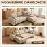 HomCom Ecksofa L-Form 4-Sitzer, umkehrbare Chaiselongue, Leinen-Optik, beige (242x156x87cm)