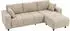 HomCom Ecksofa L-Form 4-Sitzer, umkehrbare Chaiselongue, Leinen-Optik, beige (242x156x87cm)