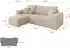 ALTDECOR SENO-L Ecksofa mit Schlaffunktion, Velours, creme, 249x139x85cm (800002085886)