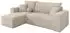 ALTDECOR SENO-L Ecksofa mit Schlaffunktion, Velours, creme, 249x139x85cm (800002085886)