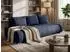 Beautysofa Schlafsofa Draco 3-Sitzer mit Bettkasten Blau