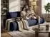 Beautysofa Schlafsofa Draco 3-Sitzer mit Bettkasten Blau