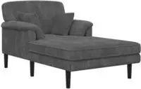vidaXL Chaiselongue Hellgrau Cordstoff