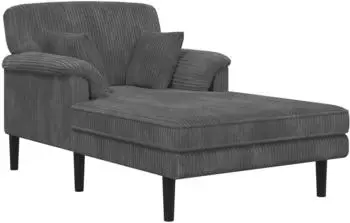 vidaXL Chaiselongue hellgrau Cordstoff