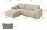ALTDECOR BERY-L Ecksofa mit Schlaffunktion Velours, creme, 276x193x88cm (800002085627)