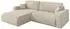 ALTDECOR BERY-L Ecksofa mit Schlaffunktion Velours, creme, 276x193x88cm (800002085627)