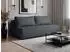 Beautysofa DORIS 2-Sitzer Schlafsofa mit Bettkasten, Chenille, schwarz (800001886271)