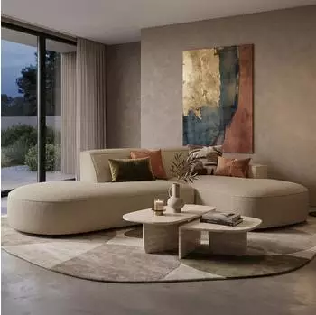 Selsey Sallmo Ecksofa L-Form, 3-Sitzer, Chenille dunkelbeige, Ottomane rechts (358cm)