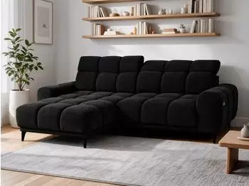 Beautysofa Marco Mini Ecksofa L-Form Chenille schwarz 275x182cm (800002102714)