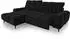 Beautysofa Marco Mini Ecksofa L-Form Chenille schwarz 275x182cm (800002102714)