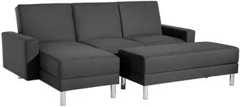 Max Winzer Just Fashion Eckschlafsofa mit Hocker, Flachgewebe, graphit (001775002212)