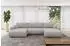 ALTDECOR BERY-U Wohnlandschaft U-Form mit Schlaffunktion, hellgrau, Velours, 377x193x88cm (800002085778)