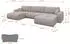 ALTDECOR BERY-U Wohnlandschaft U-Form mit Schlaffunktion, hellgrau, Velours, 377x193x88cm (800002085778)