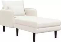 vidaXL Gro&szlig;e Chaiselongue Creme Boucl&eacute;