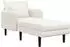 vidaXL Chaiselongue groß, Bouclé, creme (mit Kissen und Holzfüßen)