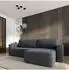 Masseno Telin Ecksofa mit Schlaffunktion, Kordstoff, grau, 280x162cm