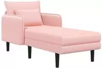 vidaXL Gro&szlig;e Chaiselongue Rosa Boucl&eacute;