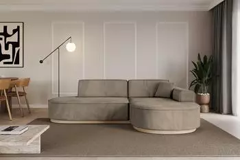 ALTDECOR MARI-L1-v1 Ecksofa L-Form Velours dunkelbraun (800001931741)