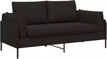 vidaXL 2-Sitzer Sofa Samt, schwarz, 188x81x89cm