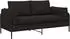 vidaXL 2-Sitzer Sofa Samt, schwarz, 188x81x89cm