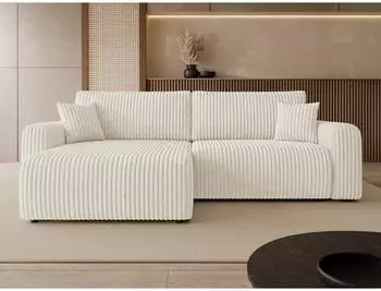 Mirjan24 Ecksofa mit Schlaffunktion & Bettkasten, Cord, L-Form