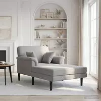 vidaXL Chaiselongue Hellgrau Samt