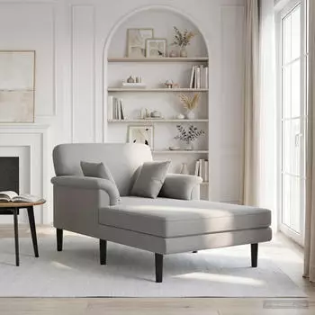 vidaXL Chaiselongue hellgrau Samt