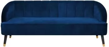 Beliani Alsvag 3-Sitzer-Sofa, Samt, marineblau