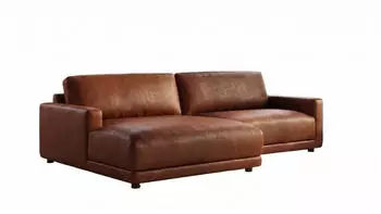 Kawola MARLIN Ecksofa Lederfaserstoff cognac Longchair links (800002047880)