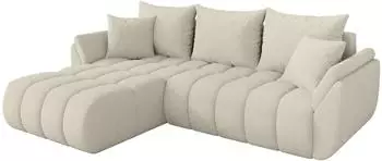 ALTDECOR TOKO-L-v1 Ecksofa mit Schlaffunktion, Boucl&eacute;, beige, 277x194cm (800002086004)