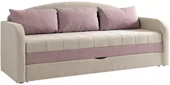 Mirjan24 Tenus Schlafsofa mit Bettkasten, Textil, beige/rosa (Verita 03 + Verita 60)