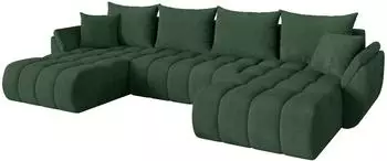 ALTDECOR TOKO-U-v1 Wohnlandschaft U-Form Cord dunkelgrün 378x194x86cm (800002085953)