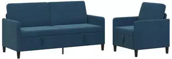 vidaXL Sofa-Set mit Stauraum 2-tlg. blau Polyester (3429227)