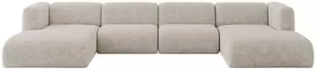 ALTDECOR Mira-U2 Wohnlandschaft U-Form, beige, 408x179x70cm (800002003573)