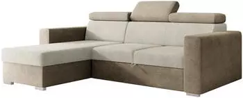 Mirjan24 Pedro 2rLC Eckschlafsofa L-Form mit Bettkasten, hellbraun (800002098990)