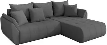 ALTDECOR TOKO-L Ecksofa mit Schlaffunktion, Bouclé, grau, 277x194cm (800002085411)