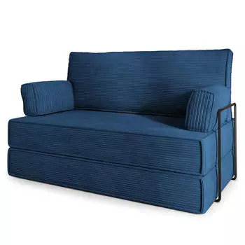 Masseno LADIA Schlafsofa Schaumstoff Kordstoff blau (800001993995)