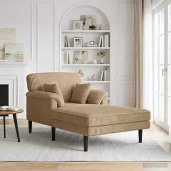 vidaXL Chaiselongue Cord-Samt taupe