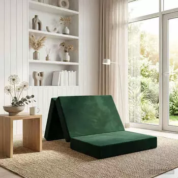vidaXL Klappsofa Bett 80x67x45cm dunkelgrün