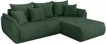 ALTDECOR TOKO-L Ecksofa mit Schlaffunktion, Cord, dunkelgrün, 277x194cm (800002085370)