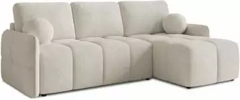 Sofnet Nubo Ecksofa mit Schlaffunktion & Bettkasten, Boucl&eacute;, wei&szlig;