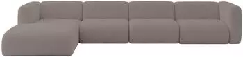 ALTDECOR Mira-L3 Ecksofa L-Form Boucl&eacute; dunkelbraun (800002004591)