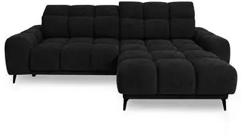 Beautysofa Marco Mini Ecksofa L-Form Chenille schwarz, elektrisch, 275x182cm (800002102725)