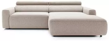 Selsey Fando Ecksofa mit Schlaffunktion, L-Form, Ottomane rechts, Flechtstoff, hellbeige (252x182cm)