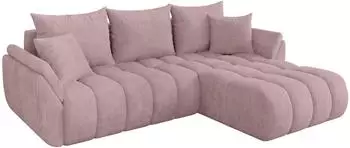 ALTDECOR TOKO-L-v1 Ecksofa mit Schlaffunktion L-Form, rosa, 277x194x86cm (800002085441)
