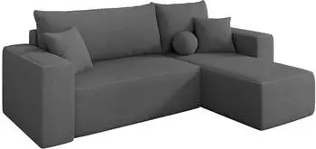 ALTDECOR SENO-L Ecksofa mit Schlaffunktion, Boucl&eacute; grau, 249x139cm (800002085385)
