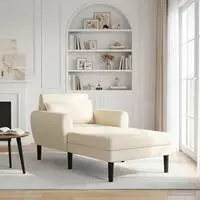 vidaXL Chaiselongue Creme Struktur-Samt