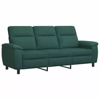 vidaXL Sofa dunkelgr&uuml;n, Stoff, 214x90x95cm