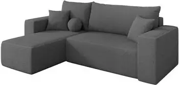 ALTDECOR SENO-L Ecksofa mit Schlaffunktion, Bouclé, grau, L-Form 249x139cm (800002085871)