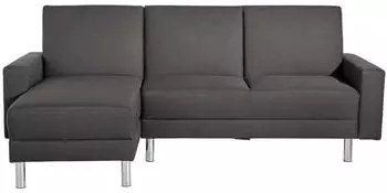 Max Winzer Just Fashion Eckschlafsofa mit Hocker, Flachgewebe, anthrazit (001775002204)
